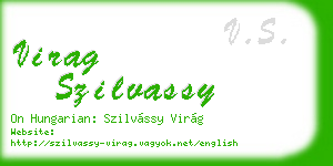 virag szilvassy business card